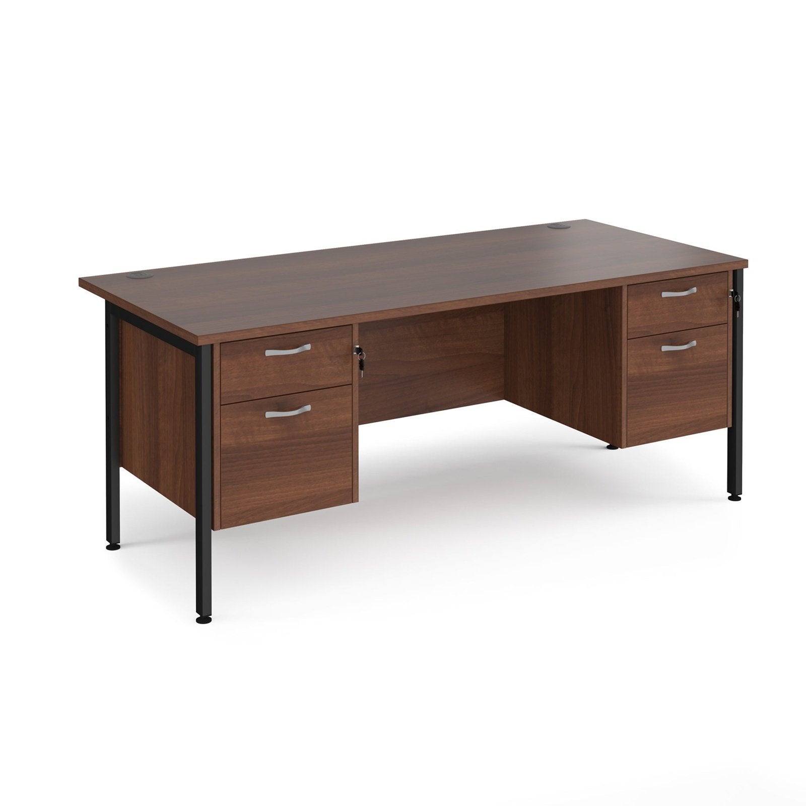 Maestro 25 H-Frame leg straight desk 800 deep with two x 2 drawer pedestals - Office Products Online
