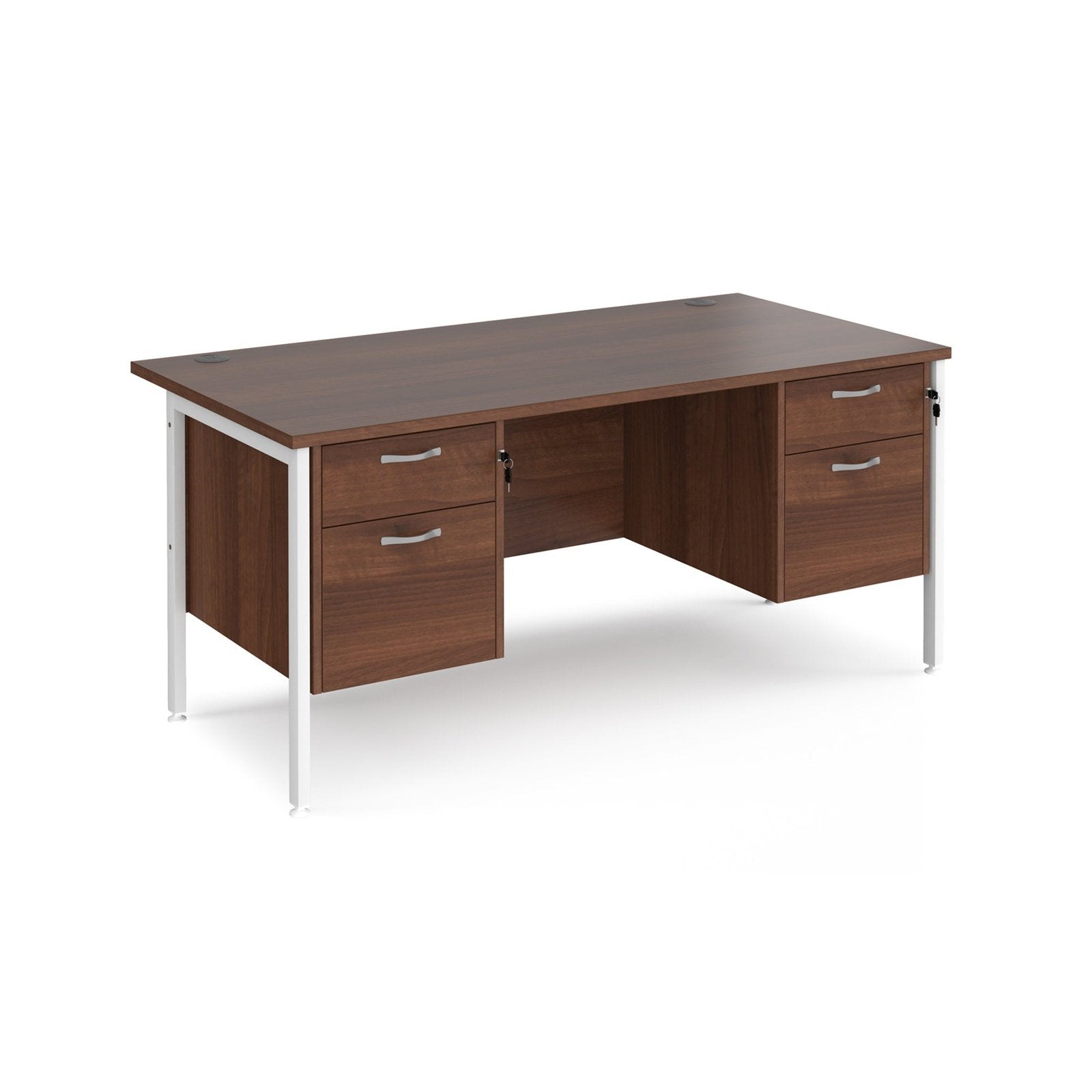 Maestro 25 H-Frame leg straight desk 800 deep with two x 2 drawer pedestals - Office Products Online
