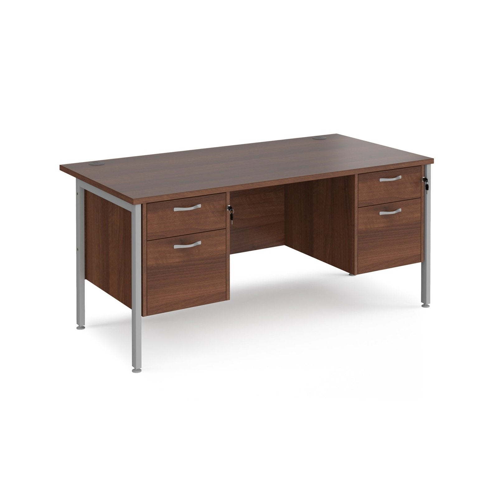 Maestro 25 H-Frame leg straight desk 800 deep with two x 2 drawer pedestals - Office Products Online