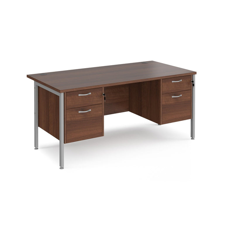 Maestro 25 H-Frame leg straight desk 800 deep with two x 2 drawer pedestals - Office Products Online