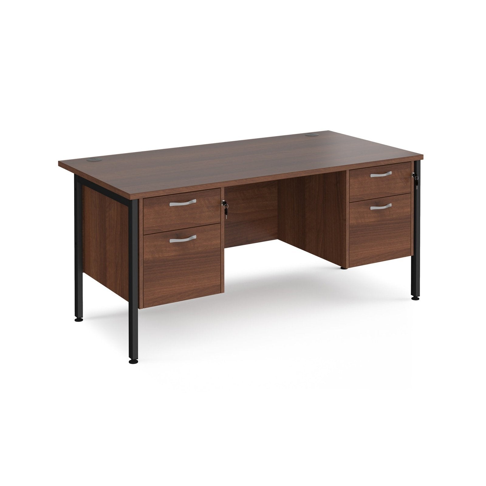 Maestro 25 H-Frame leg straight desk 800 deep with two x 2 drawer pedestals - Office Products Online
