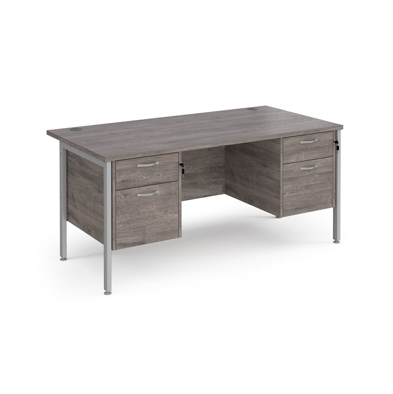 Maestro 25 H-Frame leg straight desk 800 deep with two x 2 drawer pedestals - Office Products Online