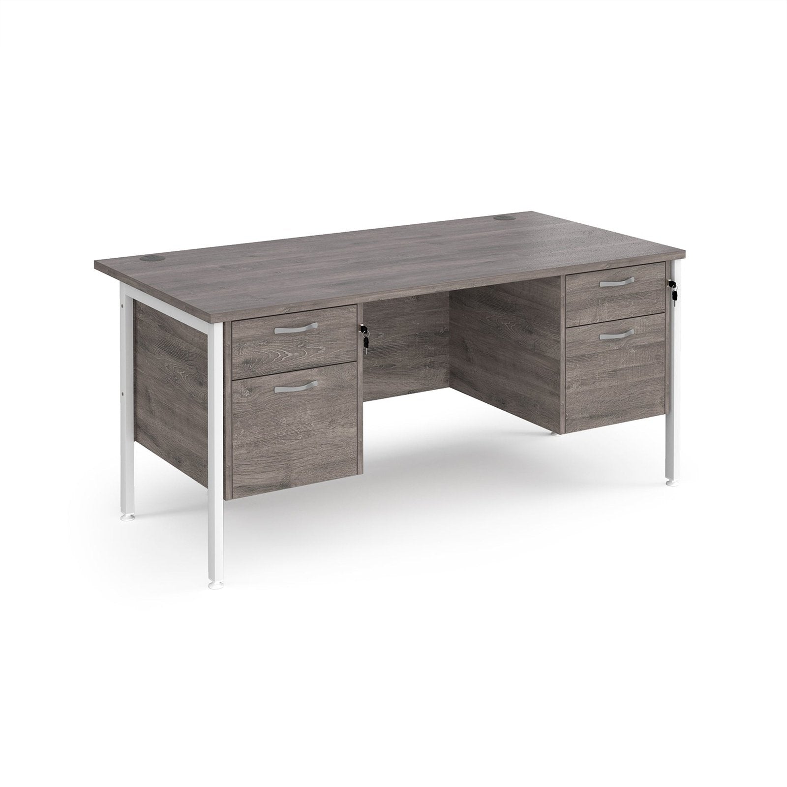 Maestro 25 H-Frame leg straight desk 800 deep with two x 2 drawer pedestals - Office Products Online