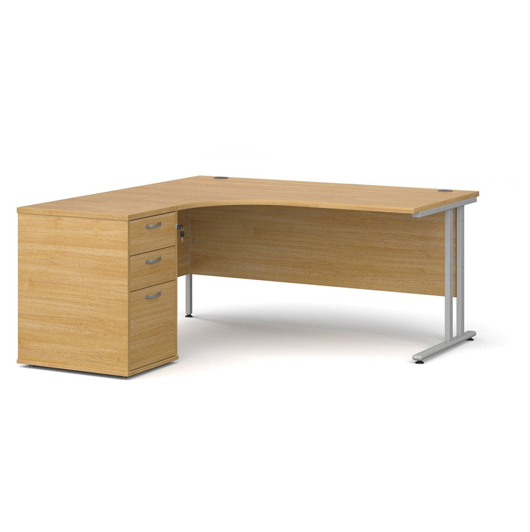 Maestro 25 left hand ergonomic with desk high pedestal - Office Products Online