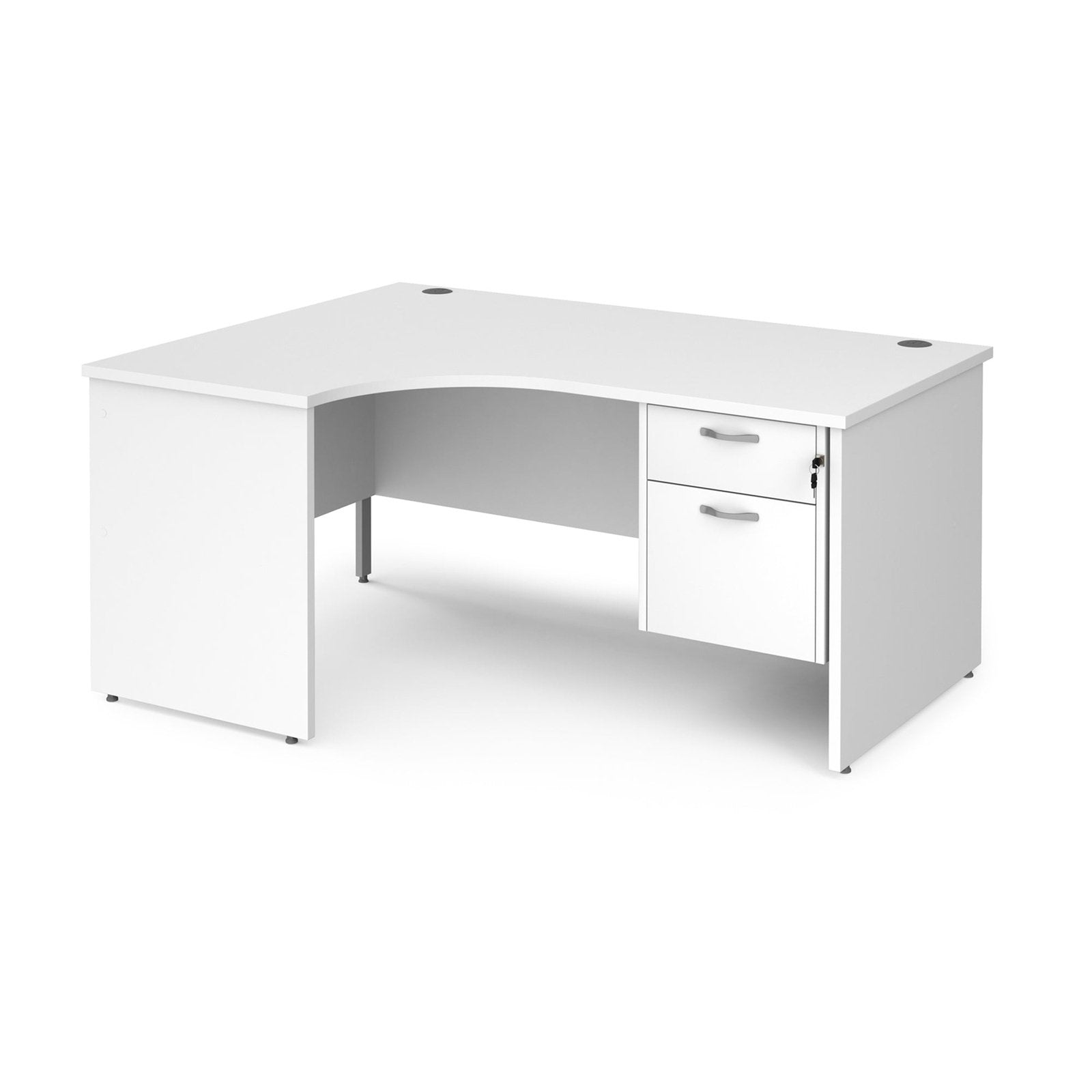 Maestro 25 panel leg left hand ergonomic desk with 2 drawer pedestal - Office Products Online