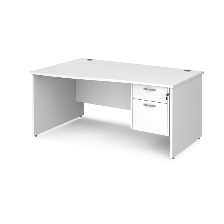 Maestro 25 panel leg left hand wave desk with 2 drawer pedestal - Office Products Online