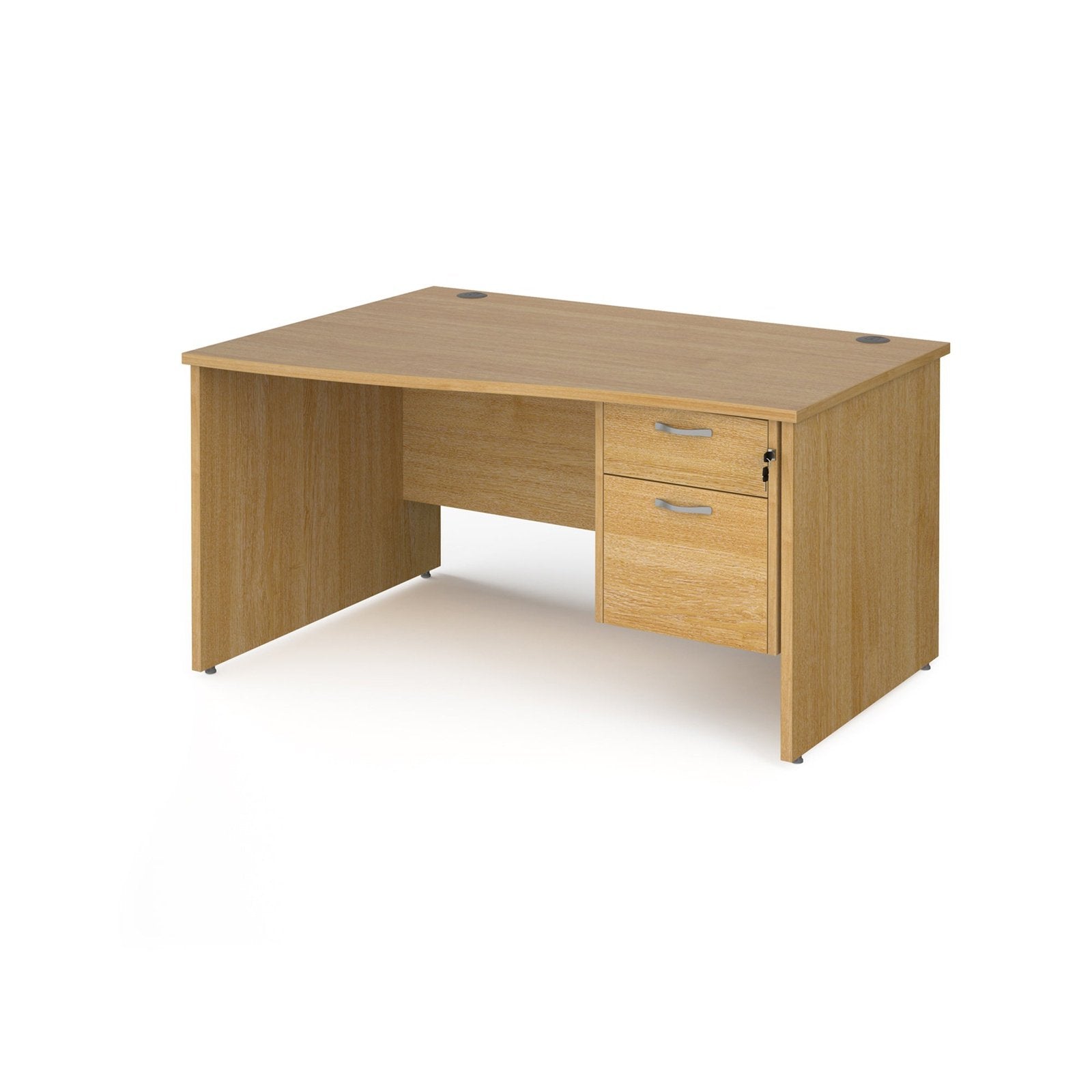 Maestro 25 panel leg left hand wave desk with 2 drawer pedestal - Office Products Online