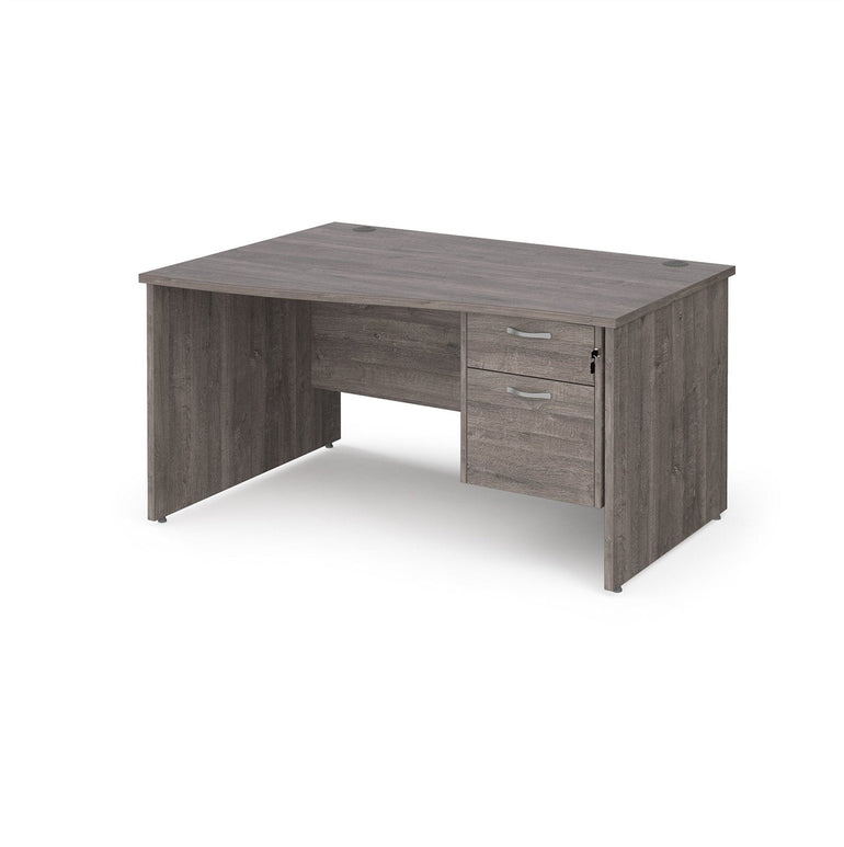 Maestro 25 panel leg left hand wave desk with 2 drawer pedestal - Office Products Online