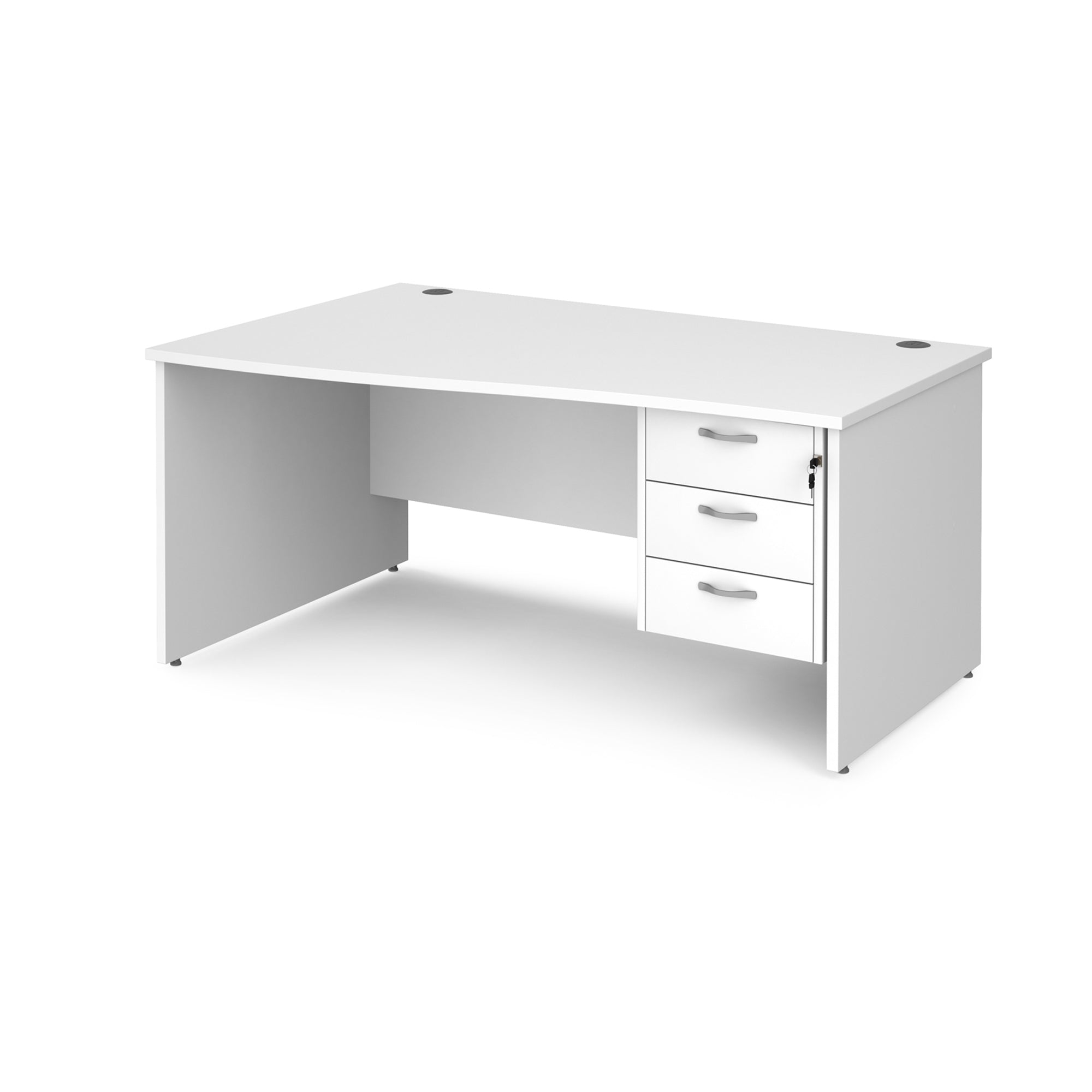 Maestro 25 panel leg left hand wave desk with 3 drawer pedestal - Office Products Online