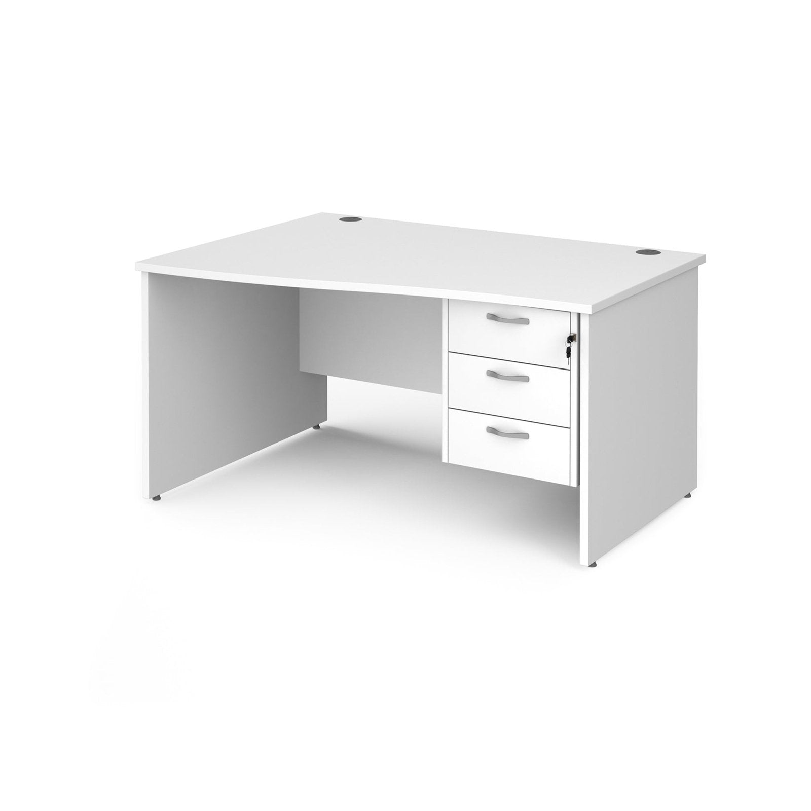 Maestro 25 panel leg left hand wave desk with 3 drawer pedestal - Office Products Online