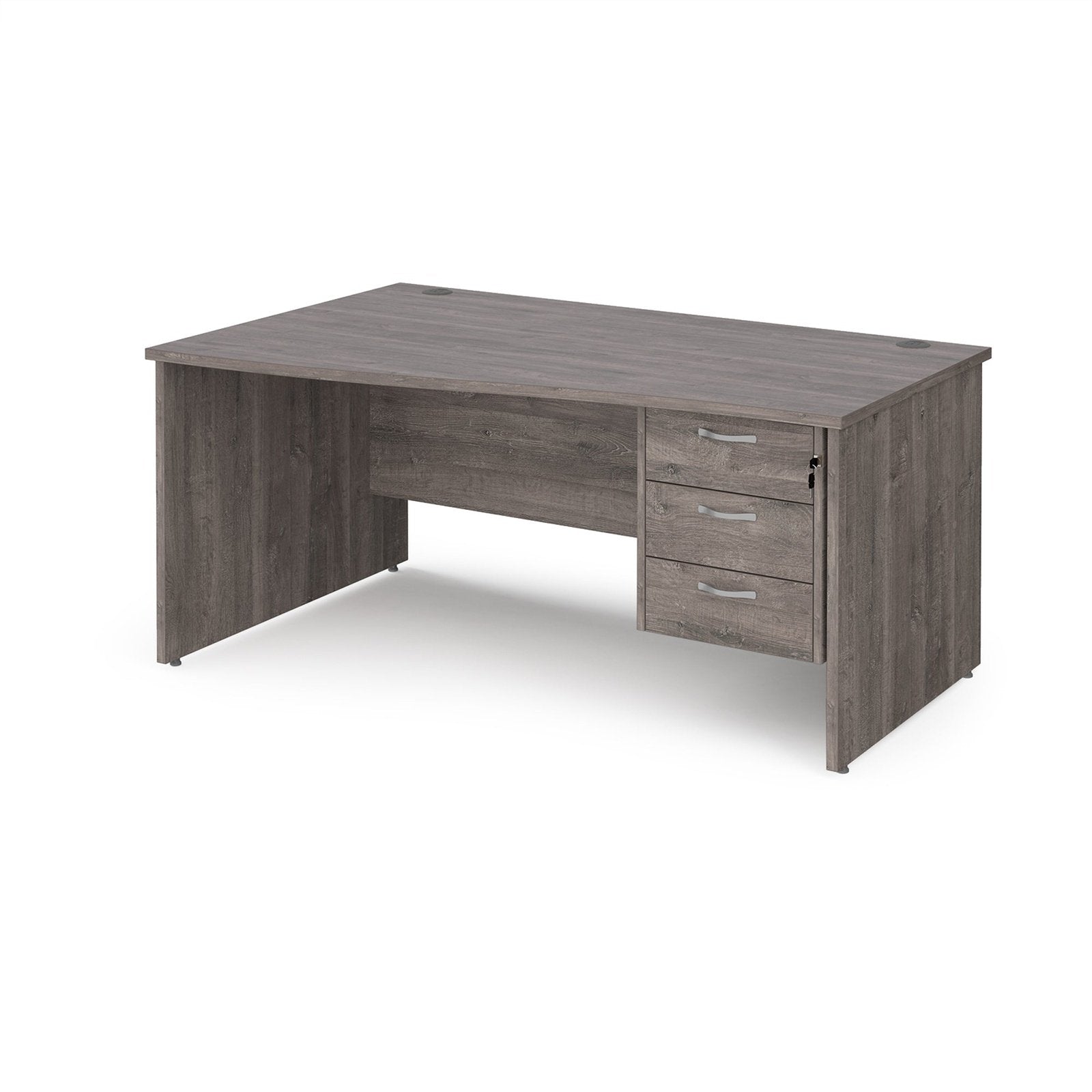 Maestro 25 panel leg left hand wave desk with 3 drawer pedestal - Office Products Online