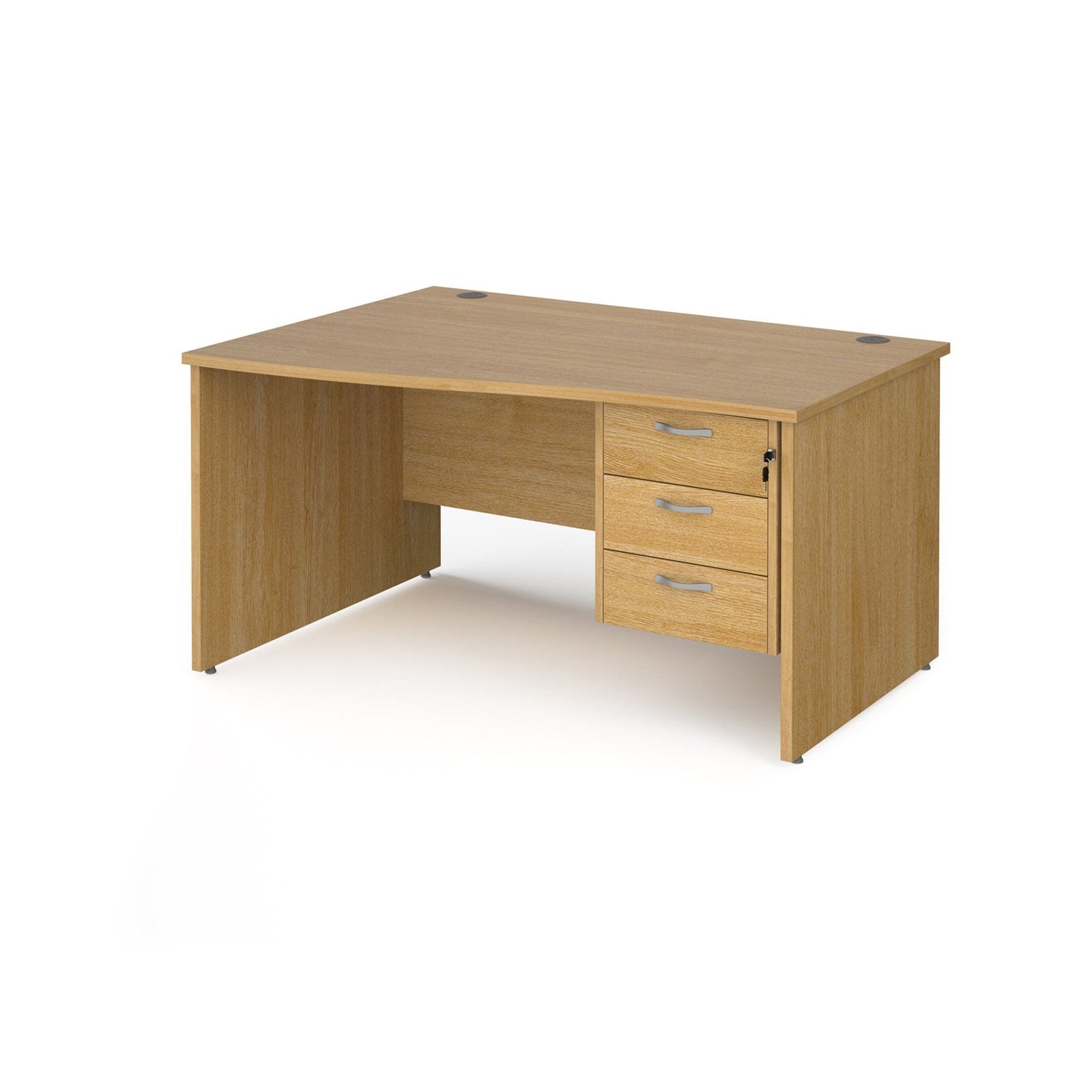 Maestro 25 panel leg left hand wave desk with 3 drawer pedestal - Office Products Online
