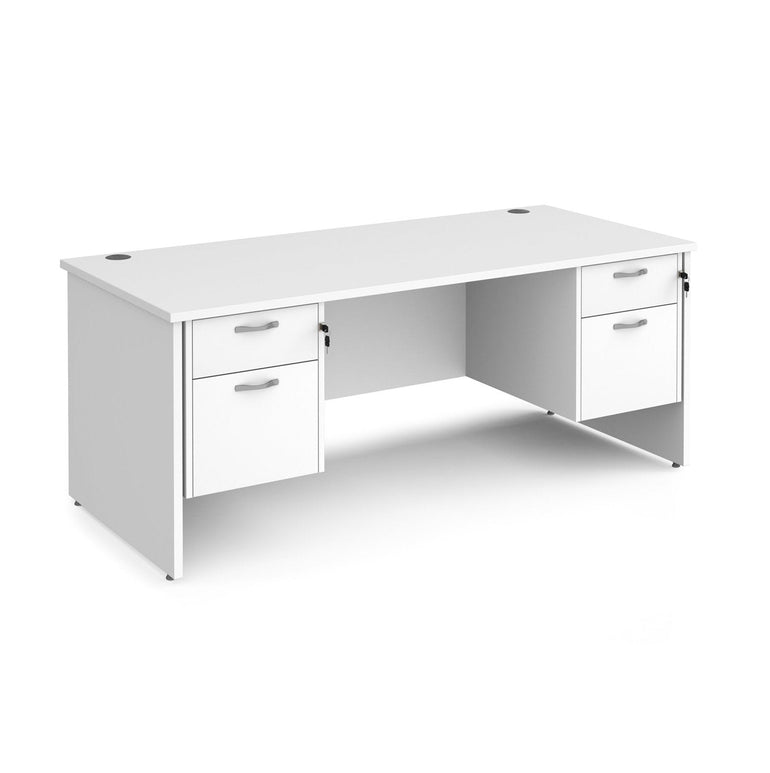 Maestro 25 panel leg straight desk 800 deep with two x 2 drawer pedestals - Office Products Online