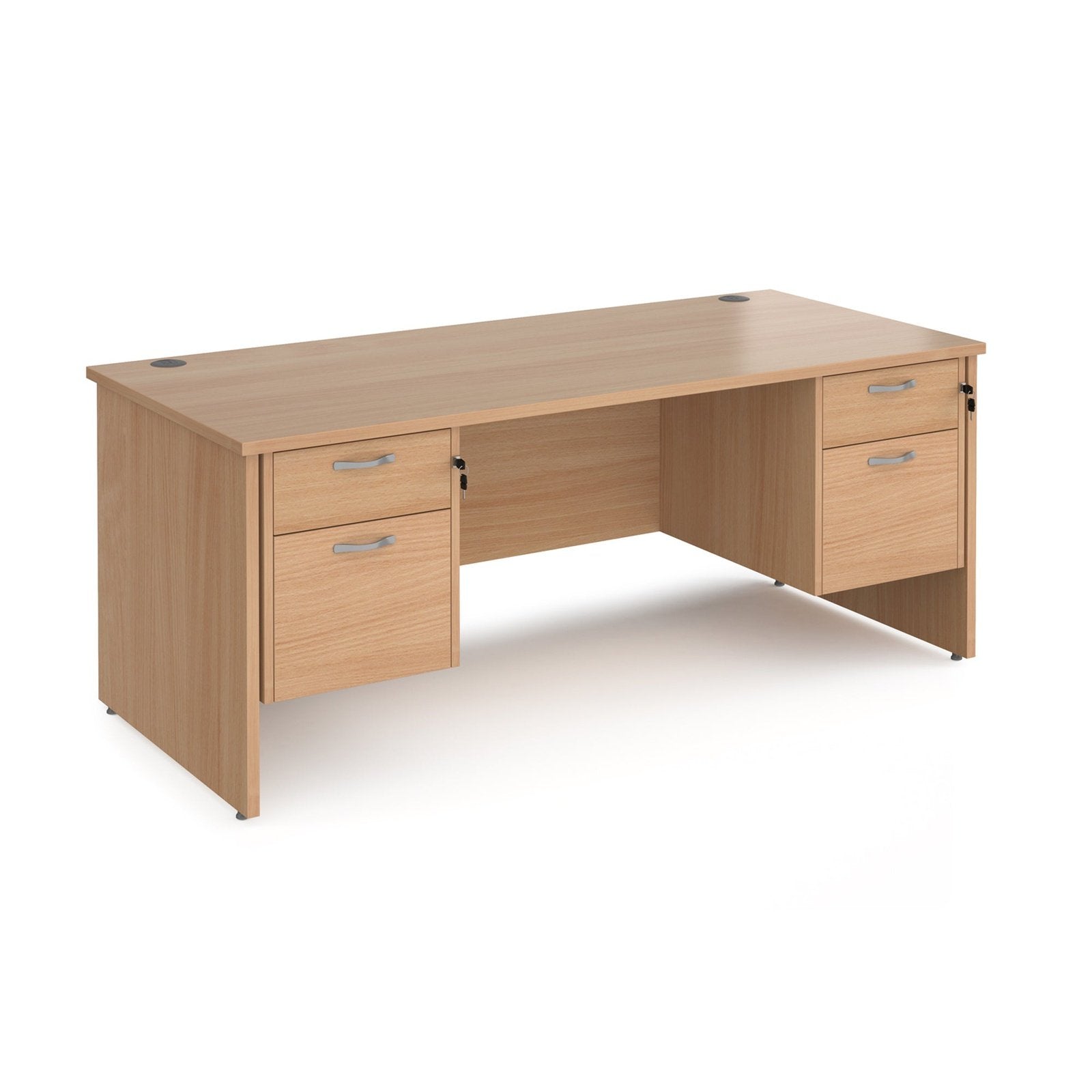 Maestro 25 panel leg straight desk 800 deep with two x 2 drawer pedestals - Office Products Online