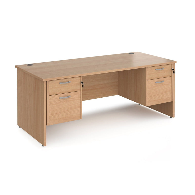 Maestro 25 panel leg straight desk 800 deep with two x 2 drawer pedestals - Office Products Online
