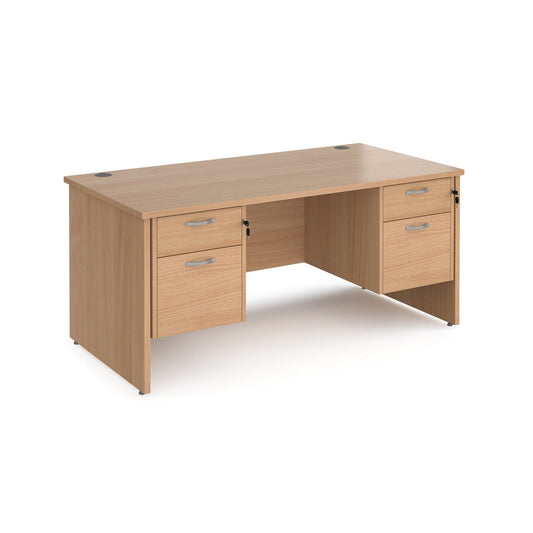 Maestro 25 panel leg straight desk 800 deep with two x 2 drawer pedestals - Office Products Online