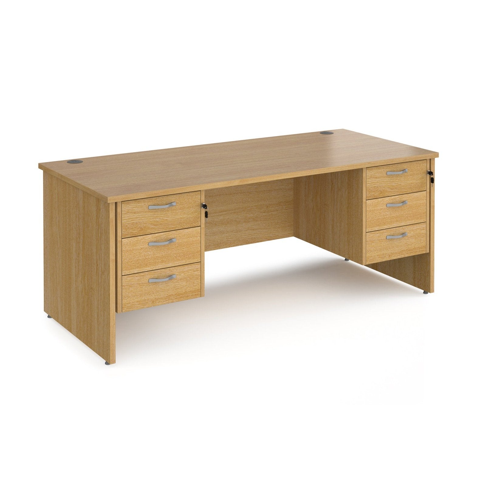 Maestro 25 panel leg straight desk 800 deep with two x 3 drawer pedestals - Office Products Online
