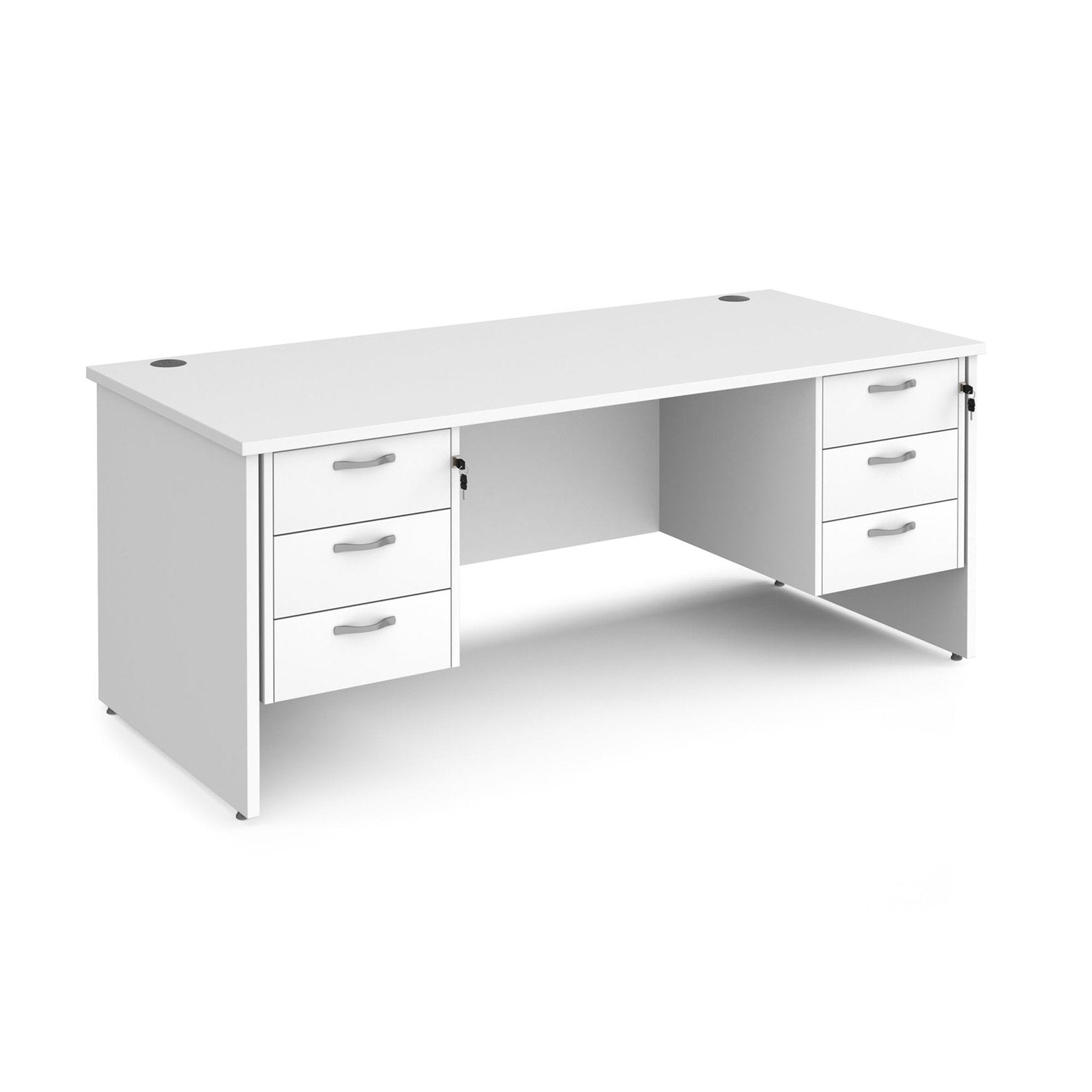 Maestro 25 panel leg straight desk 800 deep with two x 3 drawer pedestals - Office Products Online