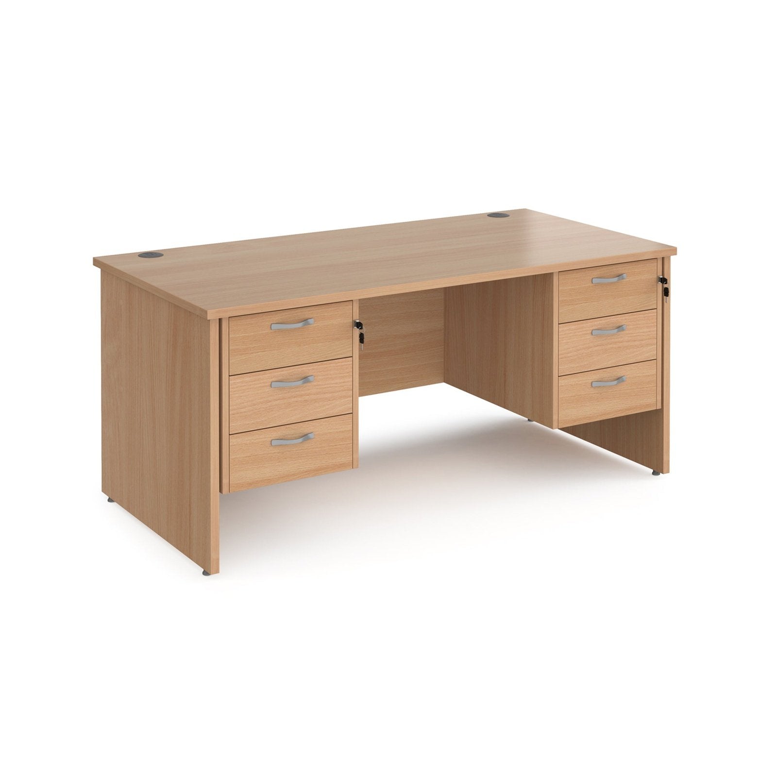 Maestro 25 panel leg straight desk 800 deep with two x 3 drawer pedestals - Office Products Online