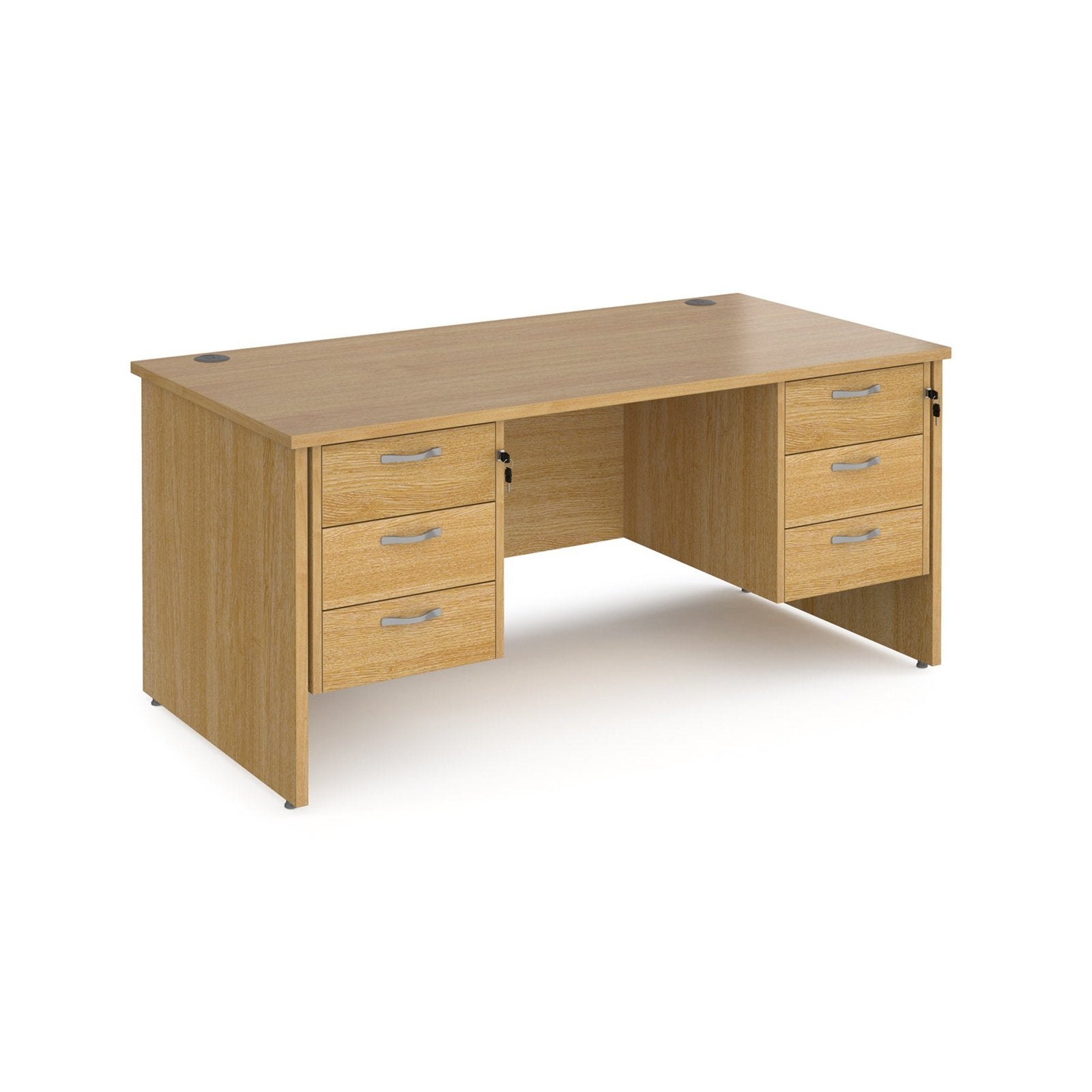 Maestro 25 panel leg straight desk 800 deep with two x 3 drawer pedestals - Office Products Online