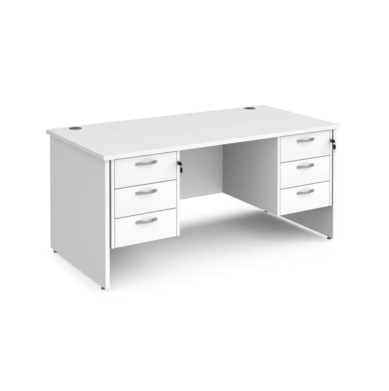 Maestro 25 panel leg straight desk 800 deep with two x 3 drawer pedestals - Office Products Online