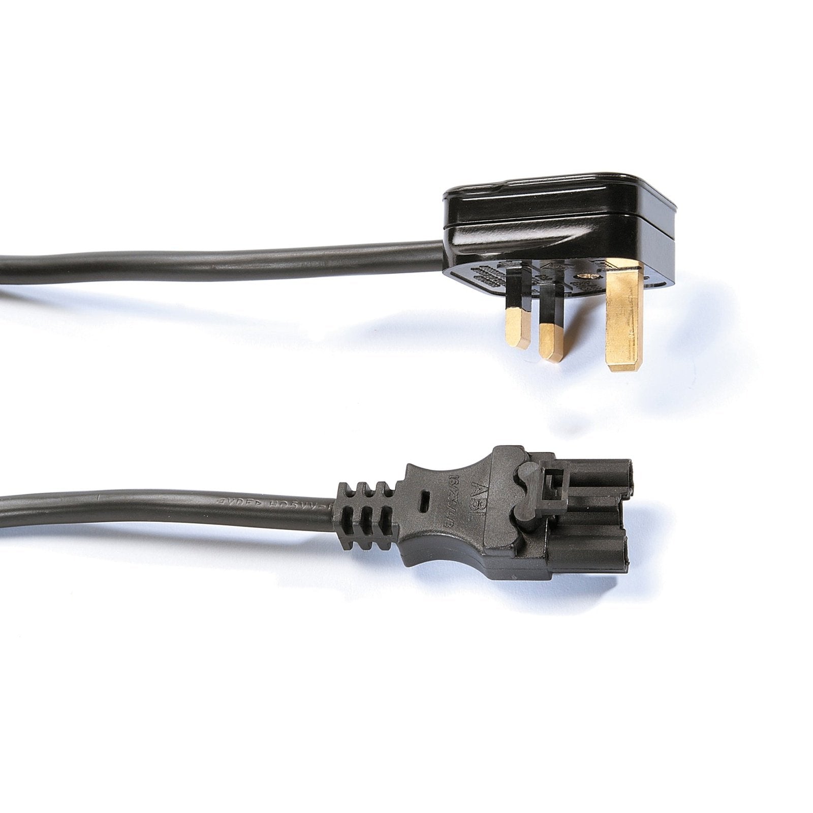 Mains lead with UK pin plug to 3 pole connector - black - Office Products Online