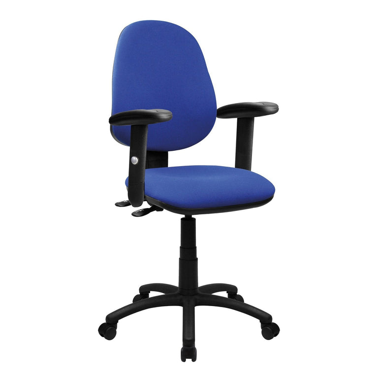 Medium Back Synchronous Operator Chair - Triple Lever with Height Adjustable Arms - Office Products Online