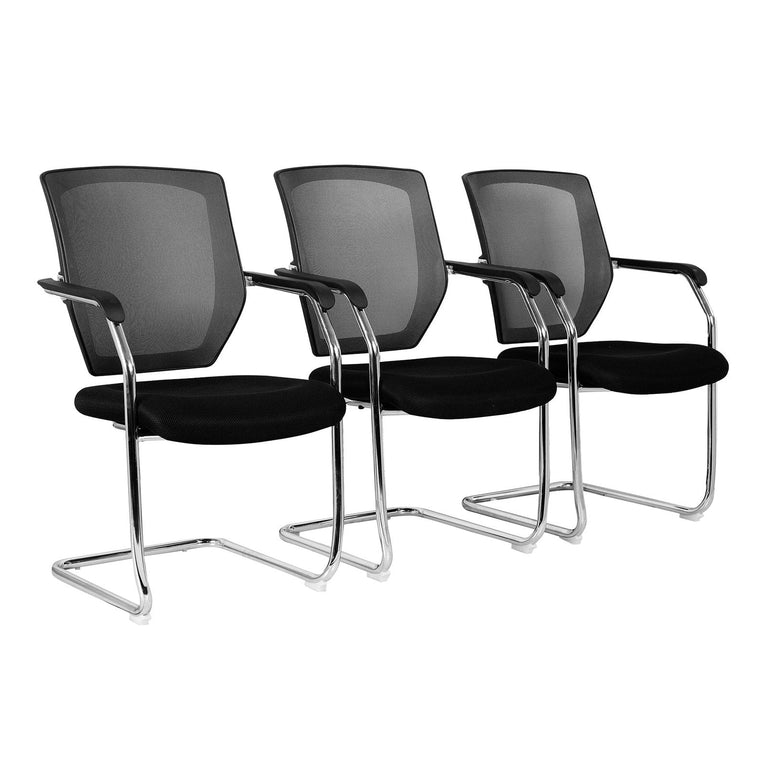 Medium Back Two Tone Designer Mesh Visitor Chair with Sculptured Lumbar, Spine Support and Integrated Armrests - Office Products Online