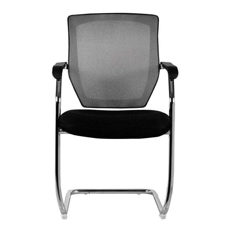 Medium Back Two Tone Designer Mesh Visitor Chair with Sculptured Lumbar, Spine Support and Integrated Armrests - Office Products Online