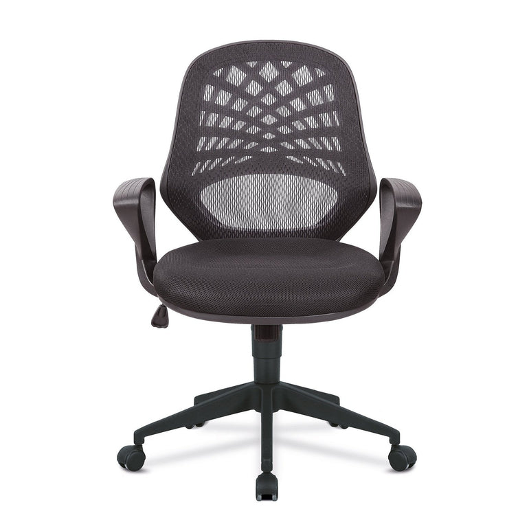 Mesh Back Operator Armchair with Fluted Black Nylon Base - Office Products Online