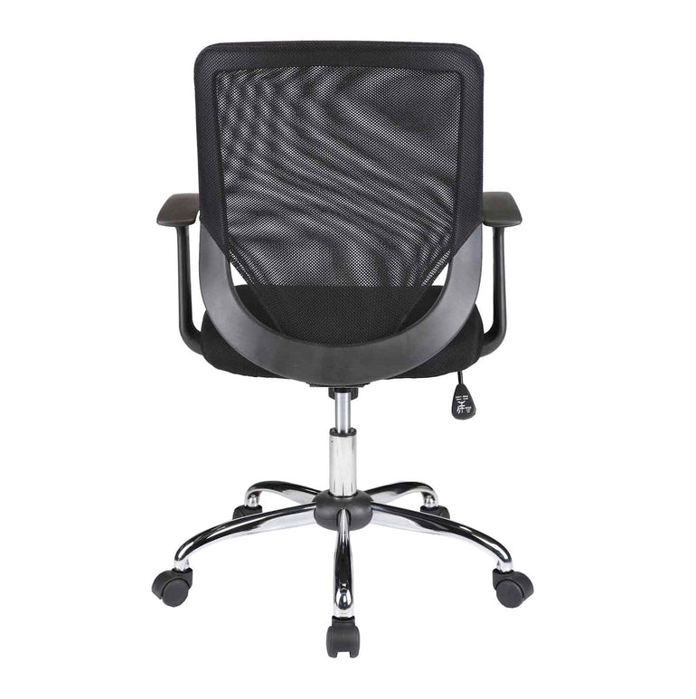 Mesh Back Task Operator Armchair with Chrome Base - Black - Office Products Online