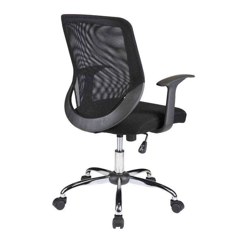 Mesh Back Task Operator Armchair with Chrome Base - Black - Office Products Online