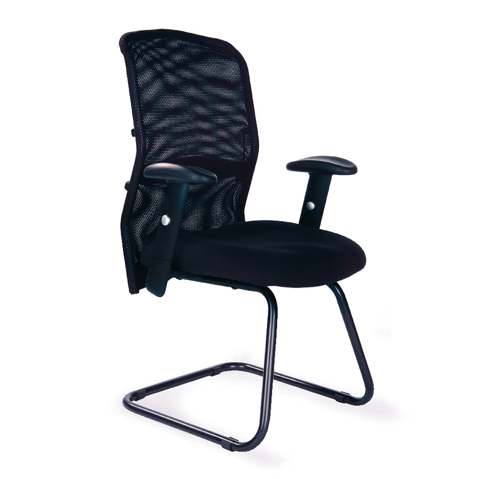 Mesh Back Visitor Armchair with Adjustable Lumbar Support - Black - Office Products Online