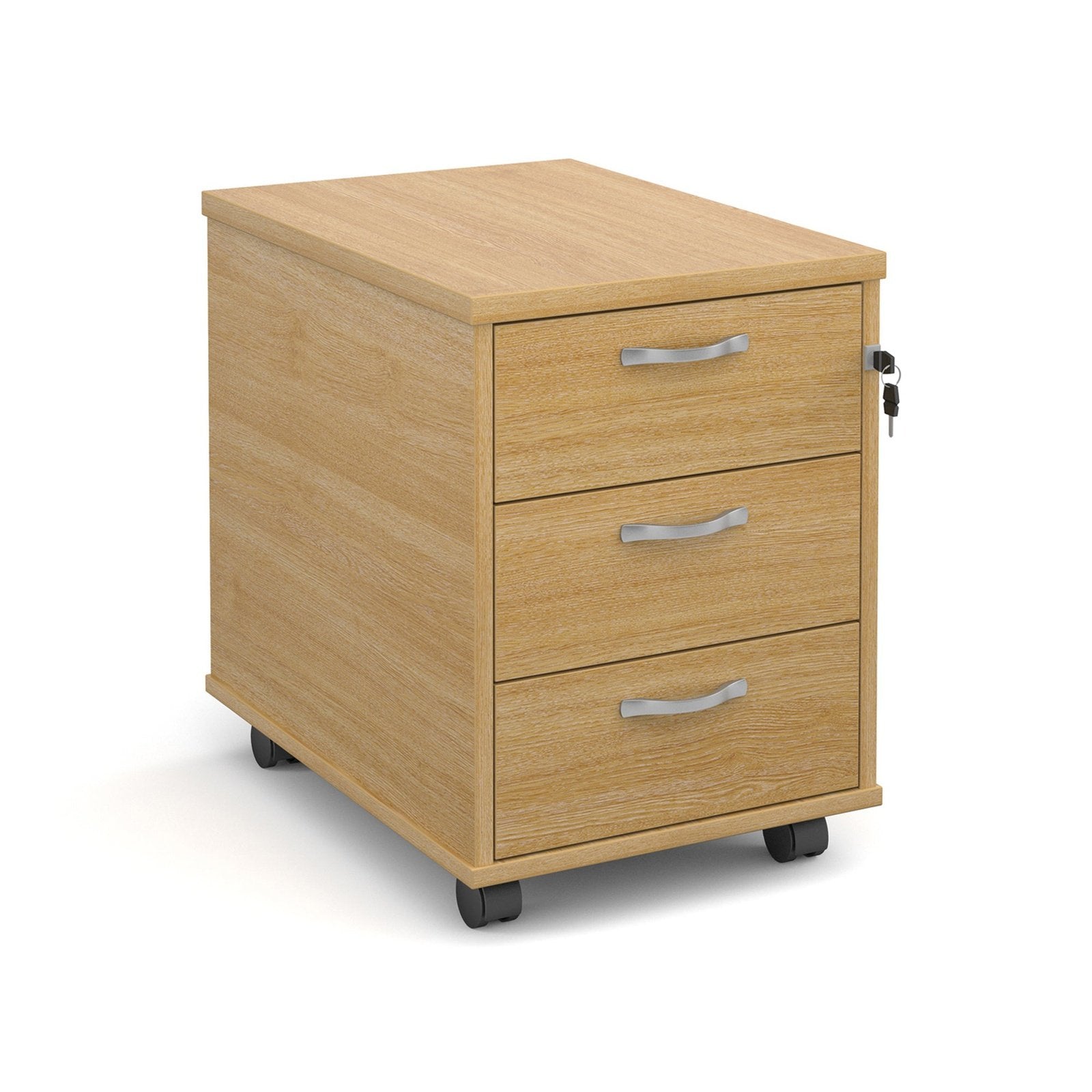 Mobile pedestal with silver handles - Office Products Online