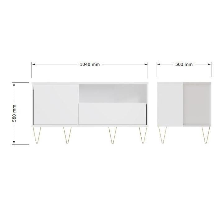 Monaco Corner TV Cabinet White allhomely