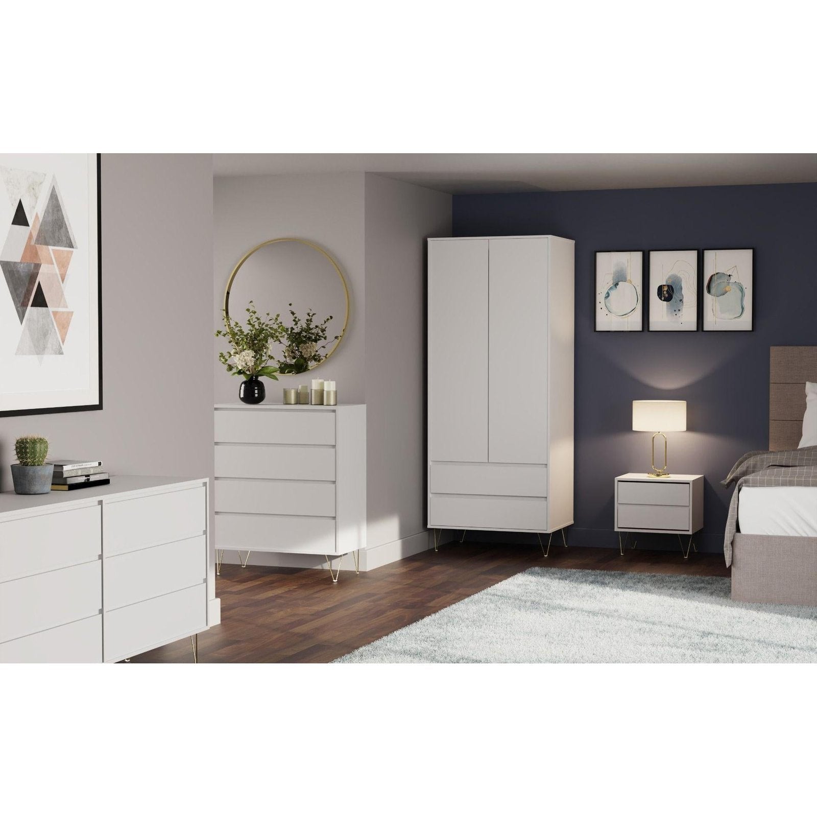 Monaco Drawer Chest White allhomely