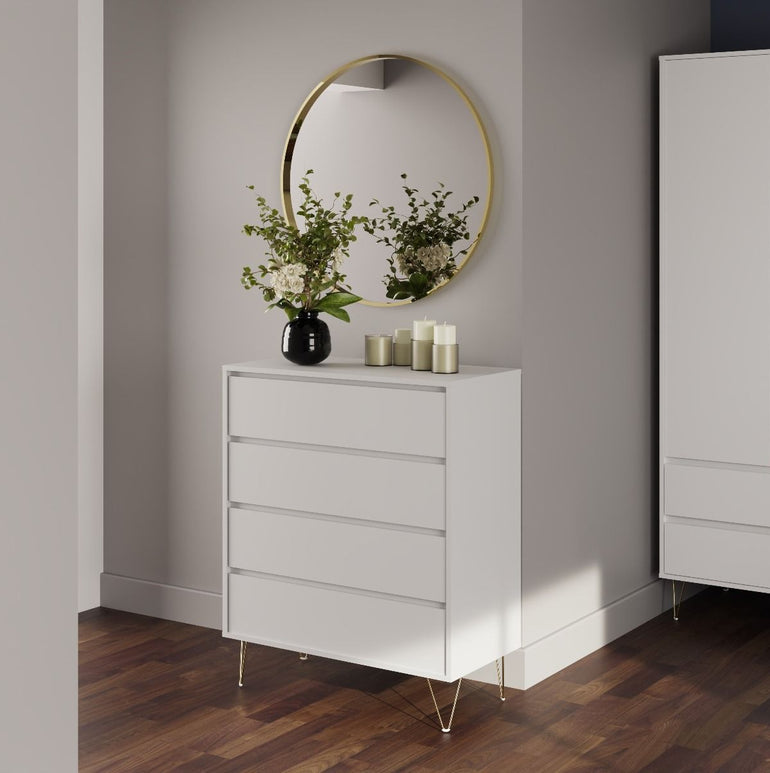 Monaco Drawer Chest White allhomely