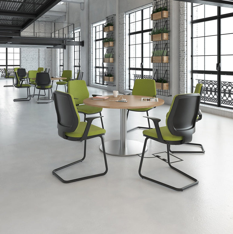 Monza dining table 800mm with central circular cutout - Office Products Online