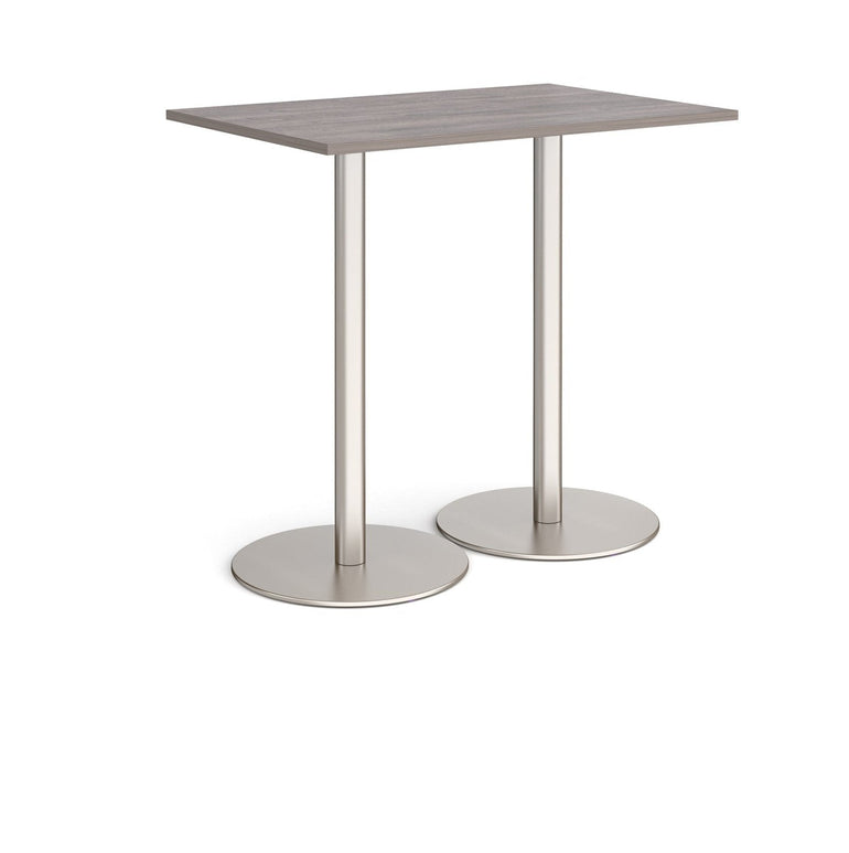 Monza rectangular poseur table with flat round bases - Office Products Online