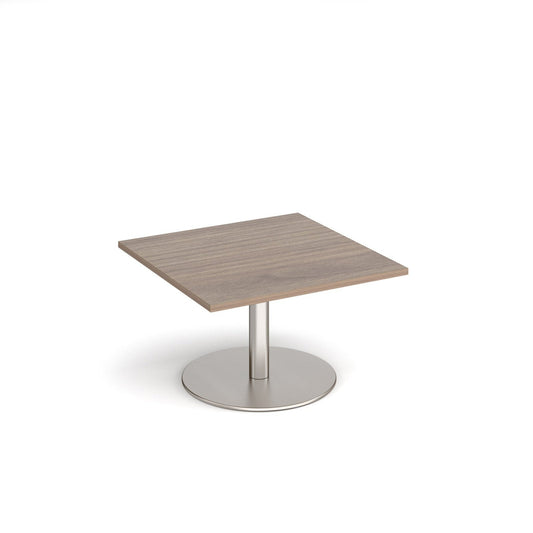 Monza square coffee table with flat round base - Office Products Online