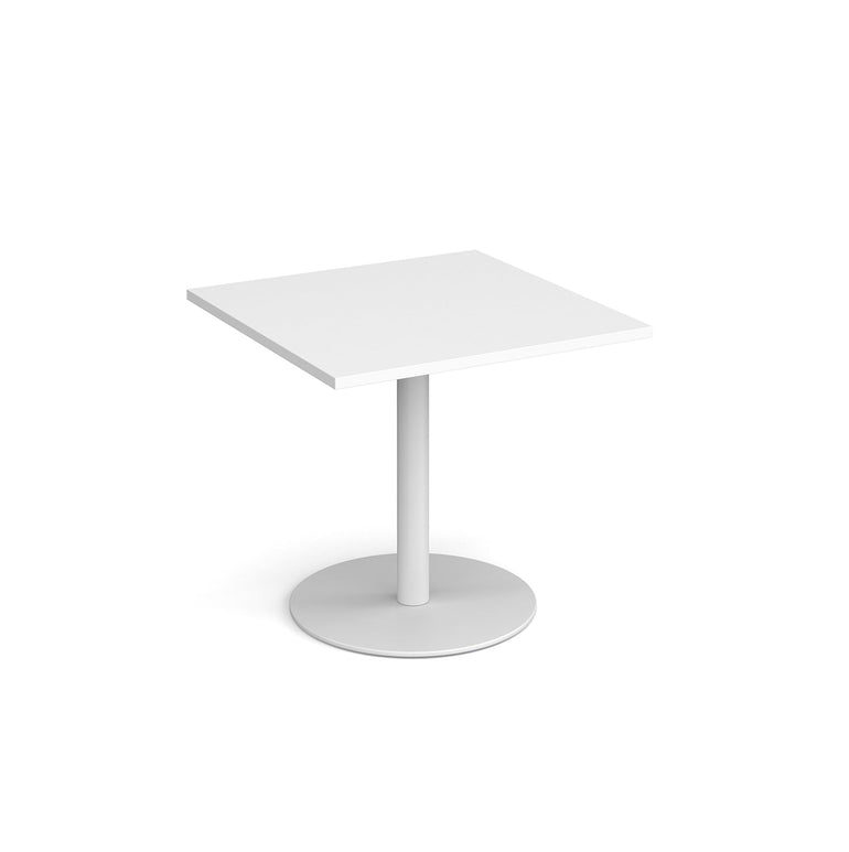 Monza square dining table with flat round base - Office Products Online