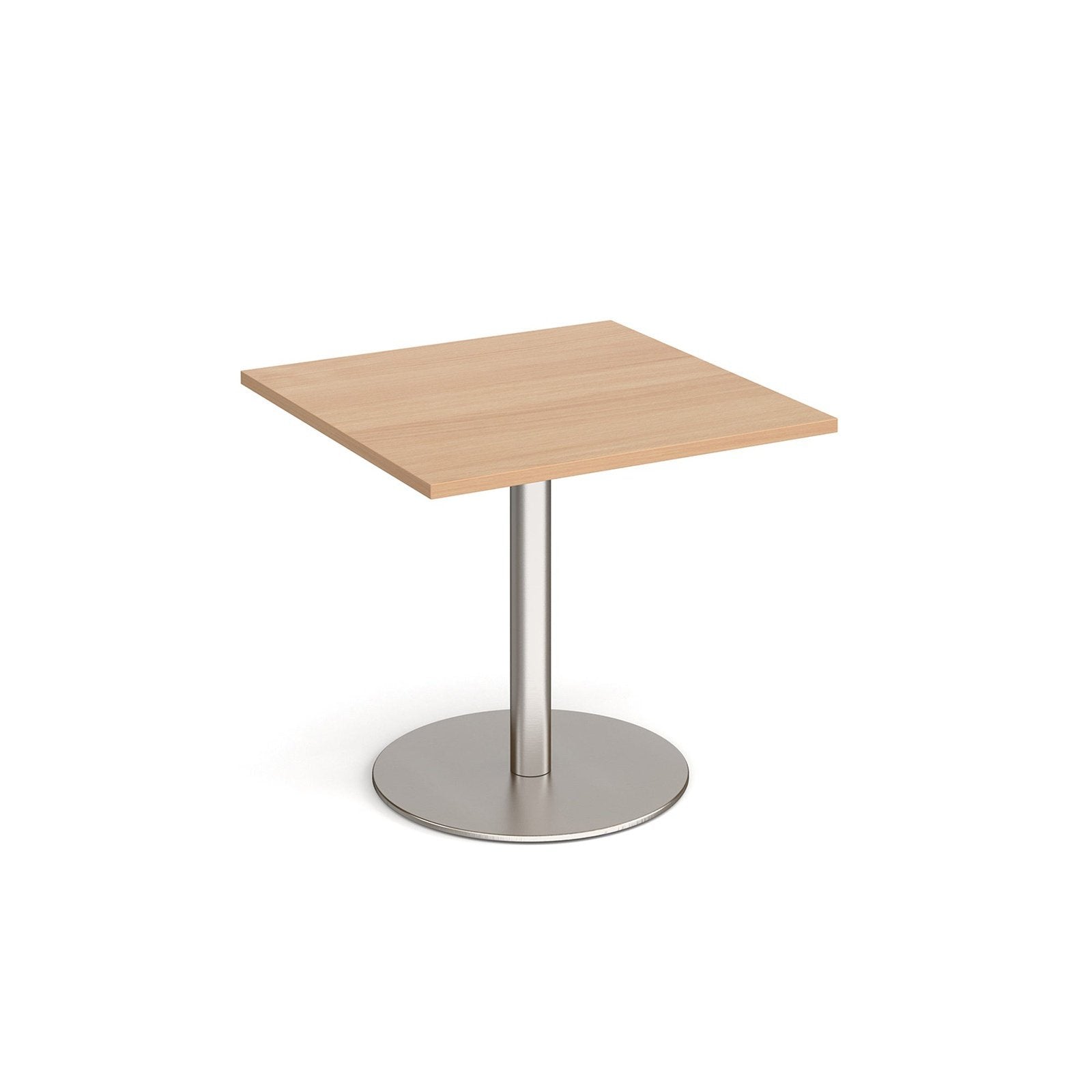 Monza square dining table with flat round base - Office Products Online