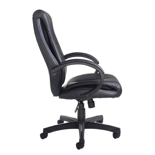 Nantes high back managers chair - black faux leather - Office Products Online