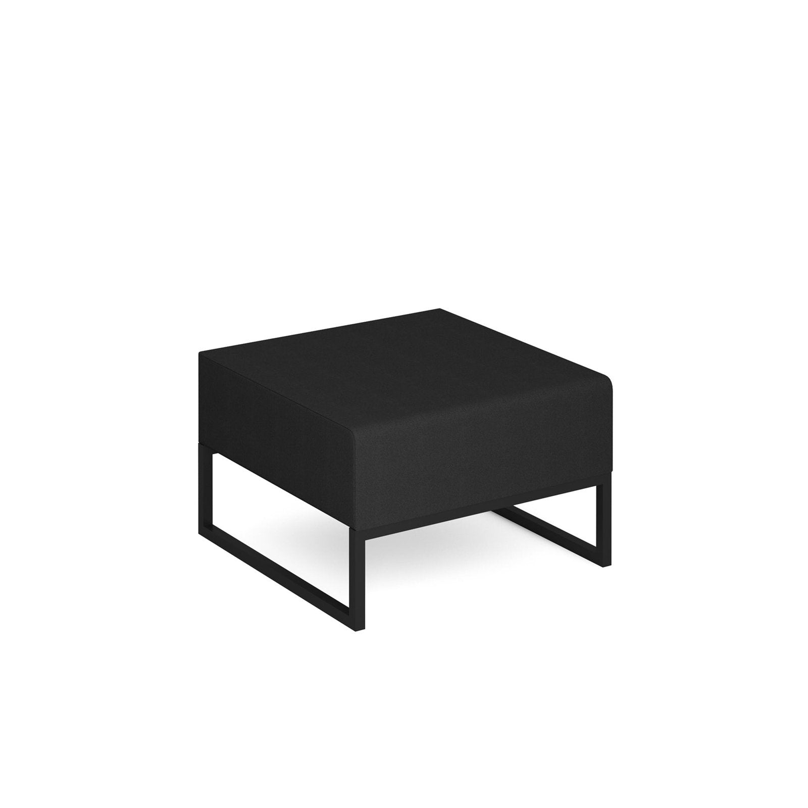 Nera modular soft seating single bench with black frame - Office Products Online