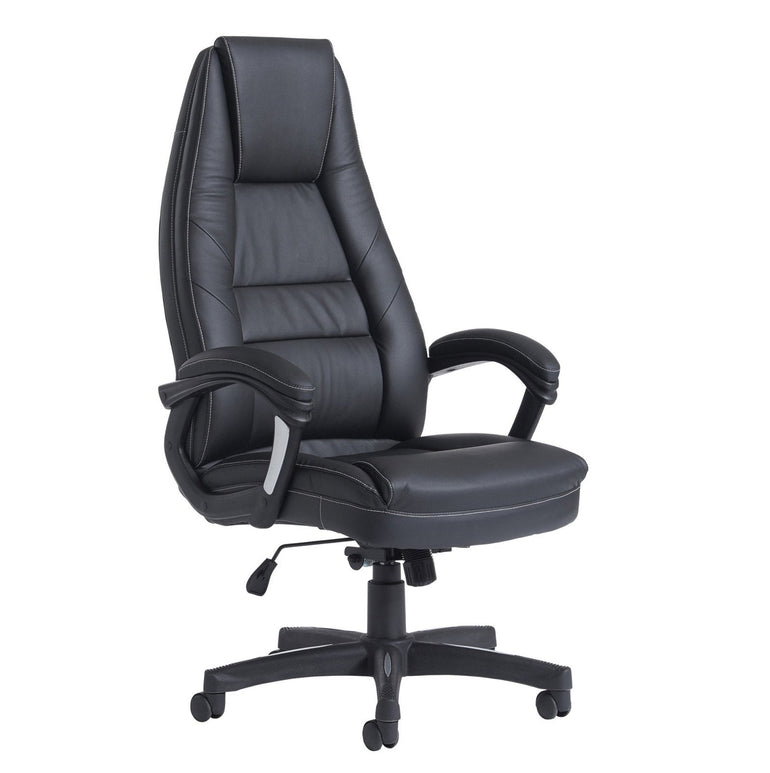 Noble high back managers chair - black faux leather - Office Products Online