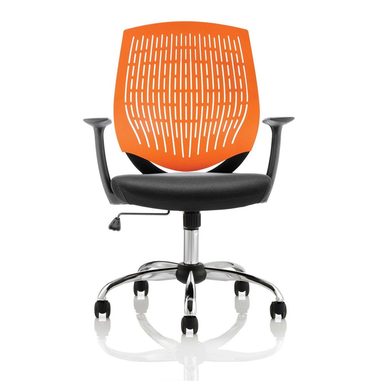 Dura Medium Back Mesh Task Operator Office Chair with Arms - Chrome Metal Frame, Airmesh Fabric Seat, 110kg Capacity, 8hr Usage, Adjustable Height