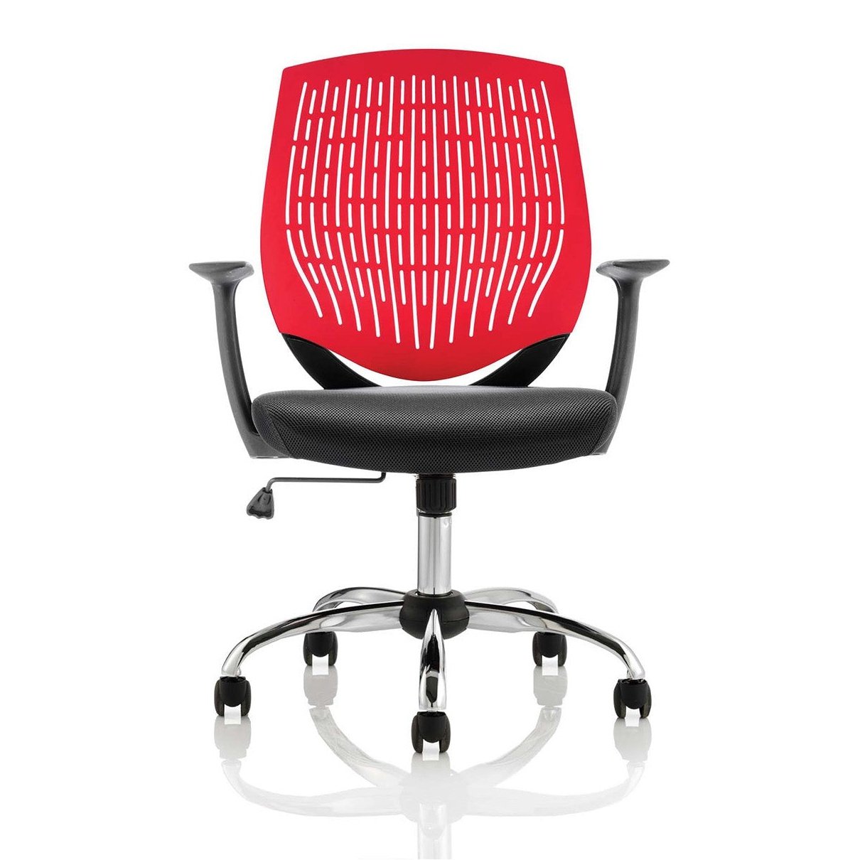 Dura Medium Back Mesh Task Operator Office Chair with Arms - Chrome Metal Frame, Airmesh Fabric Seat, 110kg Capacity, 8hr Usage, Adjustable Height