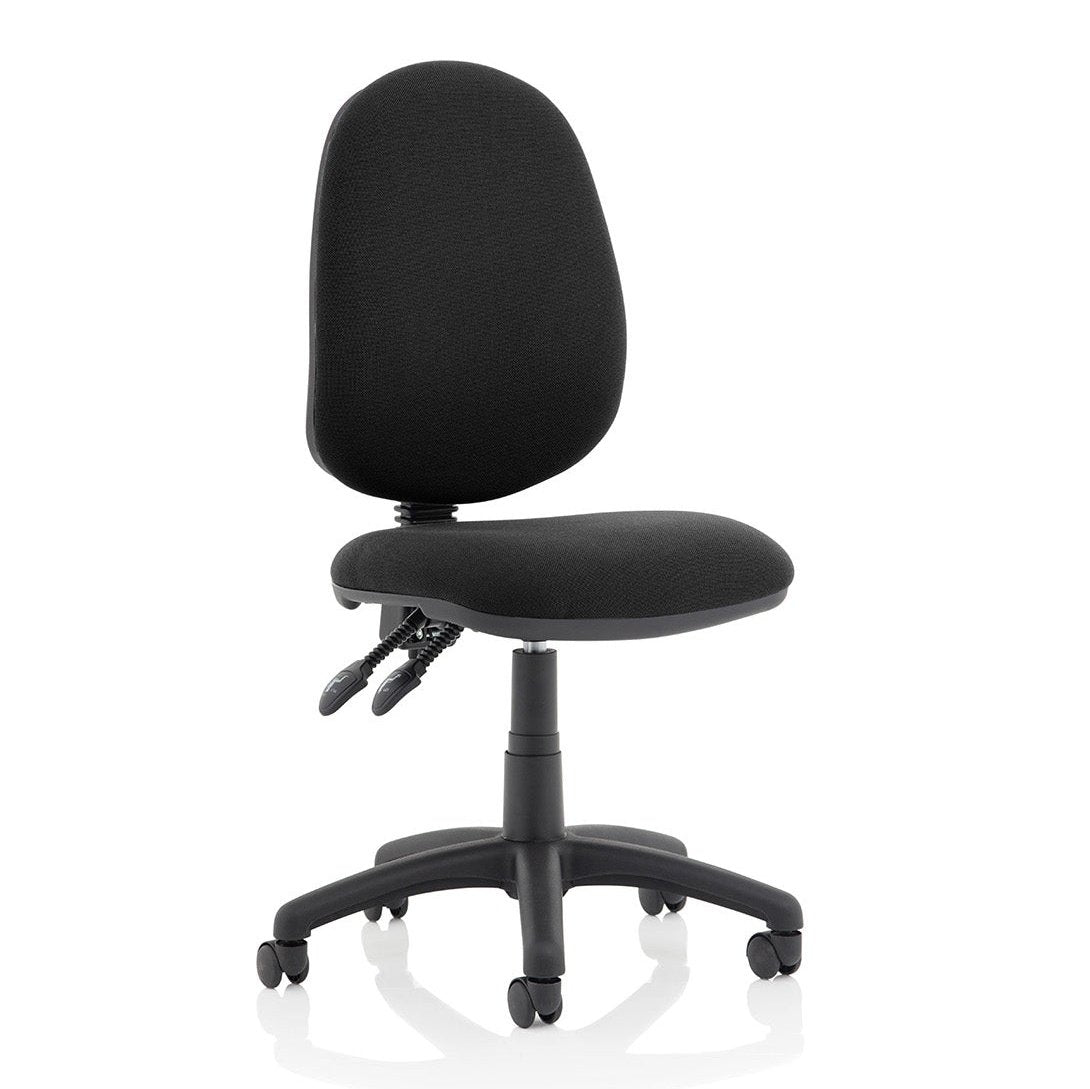 Eclipse Plus II Medium Back Task Operator Chair - Fabric & Bonded Leather, Adjustable Height, 125kg Capacity, 8hr Usage, 3yr Mechanism Warranty