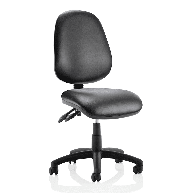 Eclipse Plus II Medium Back Task Operator Chair - Fabric & Bonded Leather, Adjustable Height, 125kg Capacity, 8hr Usage, 3yr Mechanism Warranty