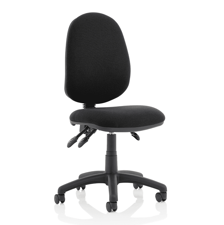 Eclipse Plus III Medium Back Task Operator Office Chair - Fabric & Bonded Leather, Adjustable Arms, 125kg Capacity, 8hr Usage, 3yr Warranty